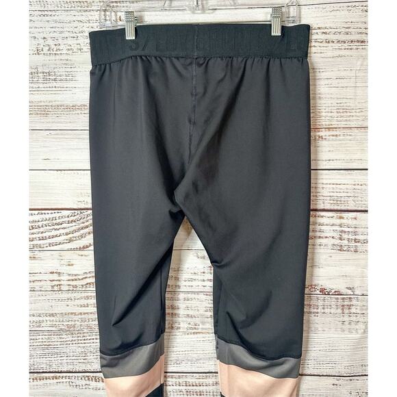 Crivit Women's Striped Athletic Yoga Leggings Black Pink & Gray Large 12/14 - Picture 6 of 10